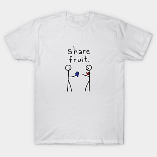 Stick Figures Share Fruit T-Shirt